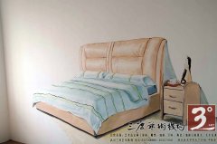 武汉清水样板间样板间3d墙绘：卧室墙绘