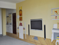 武汉样板间手绘墙客厅效果2