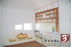 武汉清水样板间书房效果，墙绘样板间