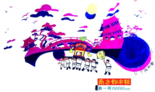 墙绘关帝出游