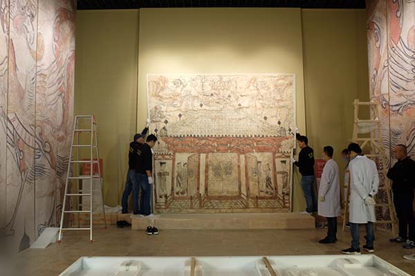 上博“山西壁画展”布展先睹为快，墓室复原宛若身临其境