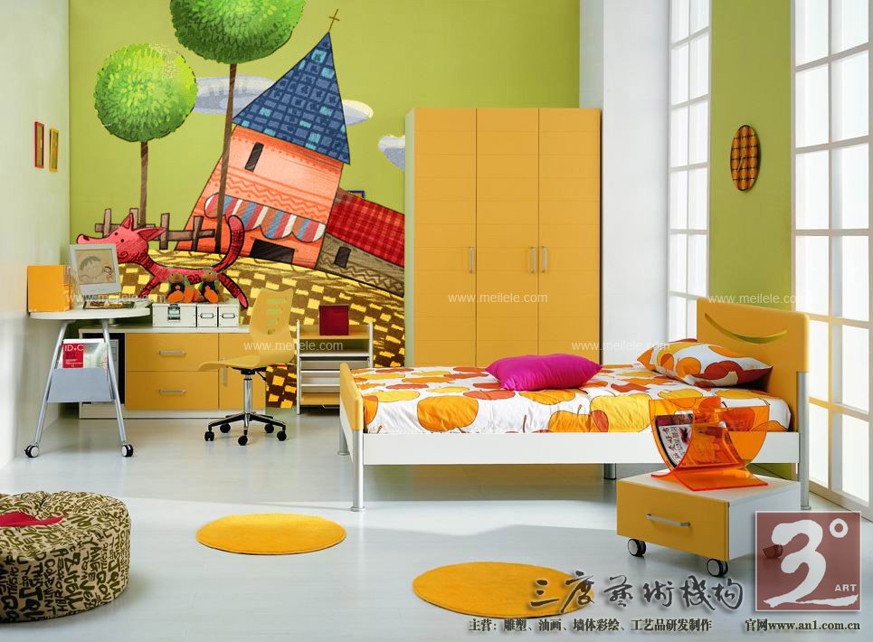 赏析客厅手绘墙图片 一样的设计不一样的墙面