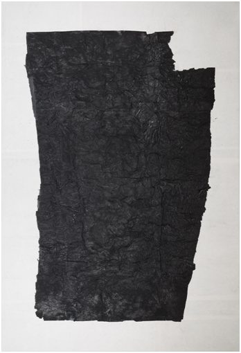 Yang Jiechang 杨诘苍 Monochrome 黑白,1989-1990 Ink,gauze,xuan paper 墨,纱布,宣纸 86 5/8 × 59 1/8 in 220 × 150 cm