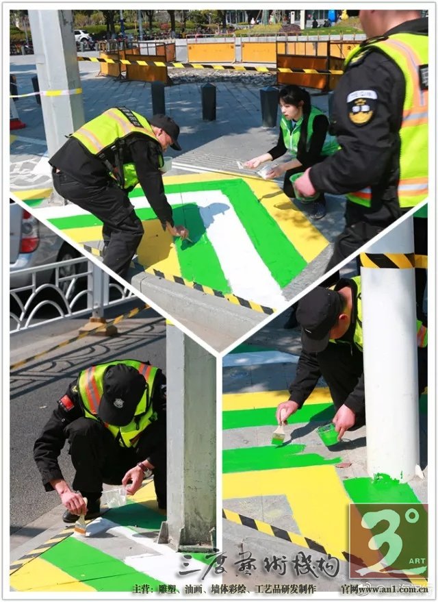  这些匍匐在人行道上“乱涂鸦”的人