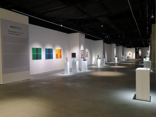 策展人艾尔戴斯?拉斯洛先生和几位艺术家亲临布展现场