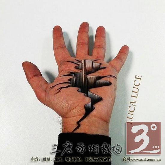 意大利艺术家打造“3D手掌画”