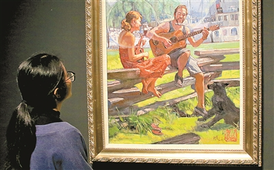 (周建平摄) 由宁波美术馆、宁波浙东丝路文化艺术中心、美术报宁波艺术中心联合主办的“绘视行旅第三季——中国美术学院老一辈油画家六人展”昨日在宁波美术馆开幕