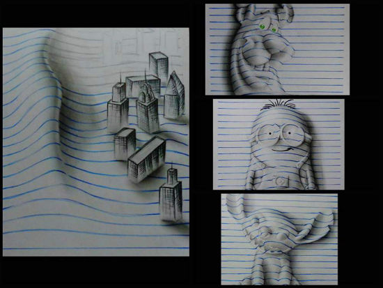 巴西少年绘制3D立体画走红网络(组图)